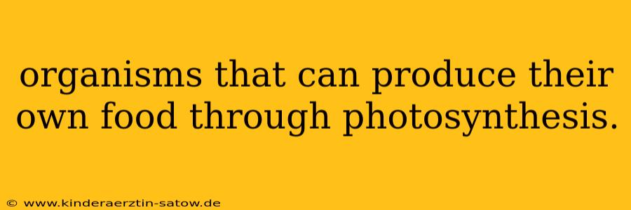 organisms that can produce their own food through photosynthesis.