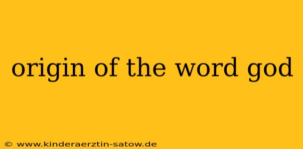 origin of the word god