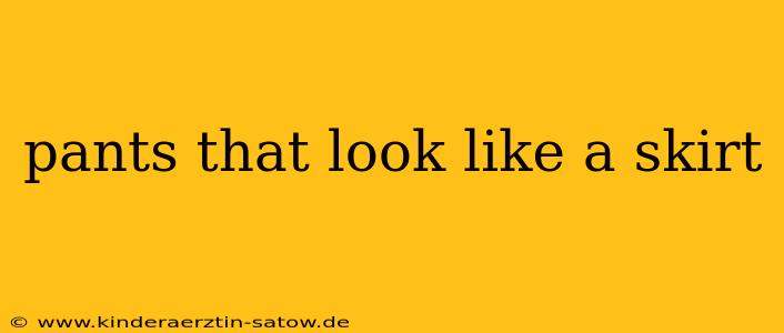 pants that look like a skirt