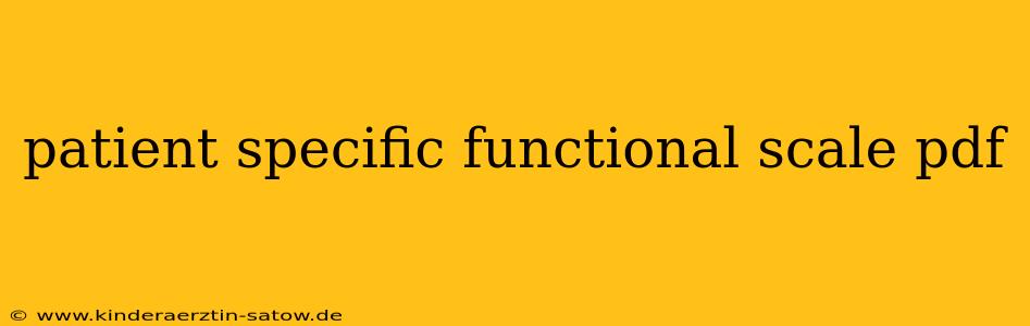 patient specific functional scale pdf
