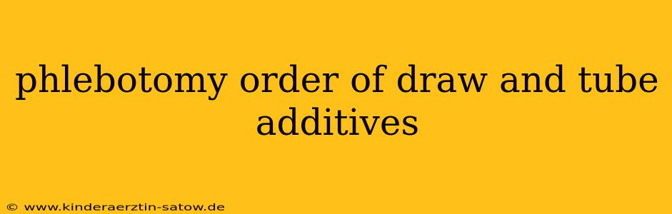 phlebotomy order of draw and tube additives