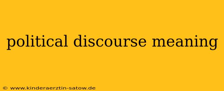political discourse meaning