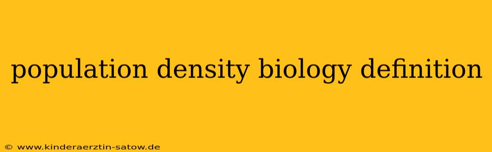 population density biology definition