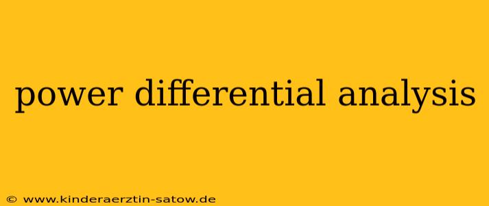 power differential analysis