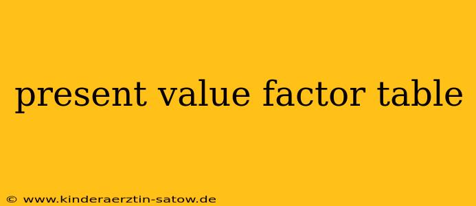 present value factor table