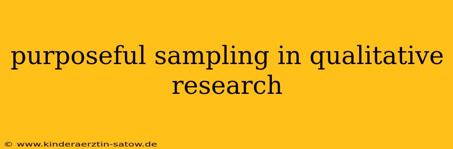 purposeful sampling in qualitative research