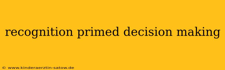 recognition primed decision making