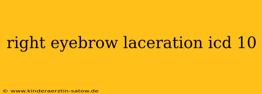 right eyebrow laceration icd 10