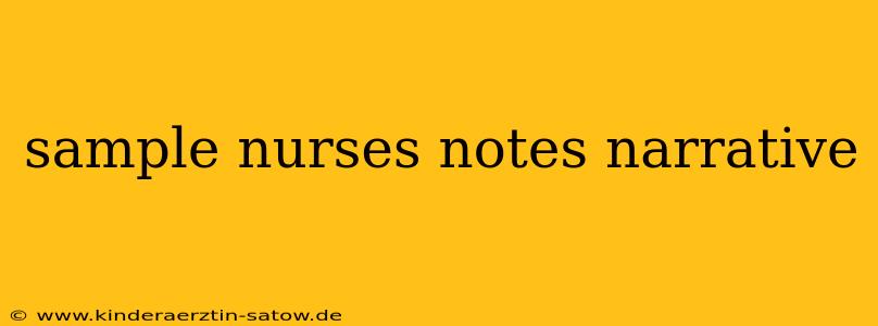 sample nurses notes narrative