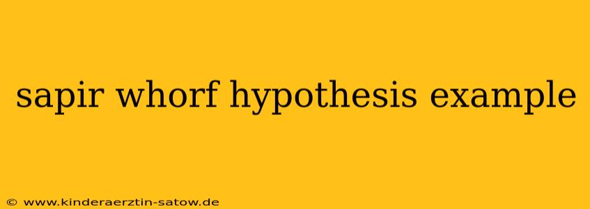 sapir whorf hypothesis example