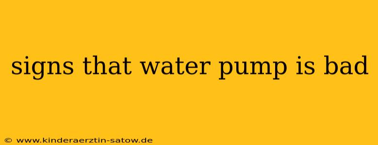signs that water pump is bad