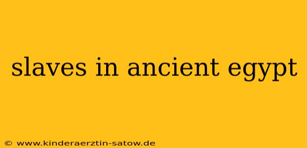 slaves in ancient egypt
