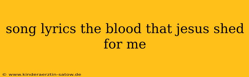 song lyrics the blood that jesus shed for me
