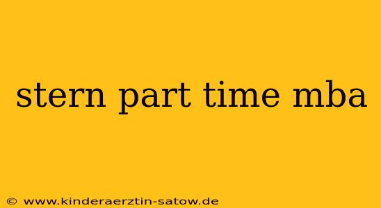 stern part time mba