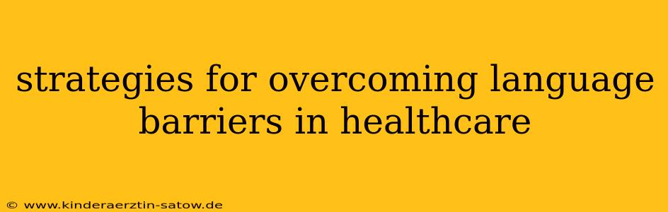 strategies for overcoming language barriers in healthcare