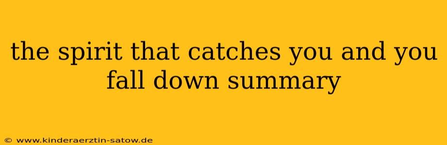 the spirit that catches you and you fall down summary