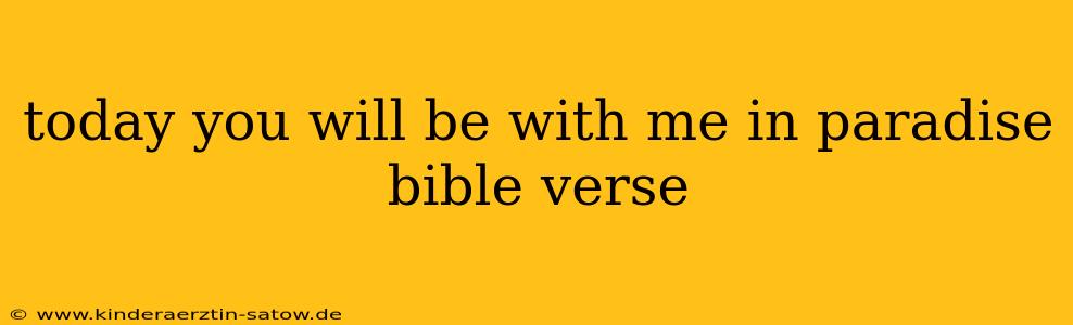 today you will be with me in paradise bible verse