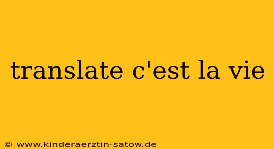 translate c'est la vie