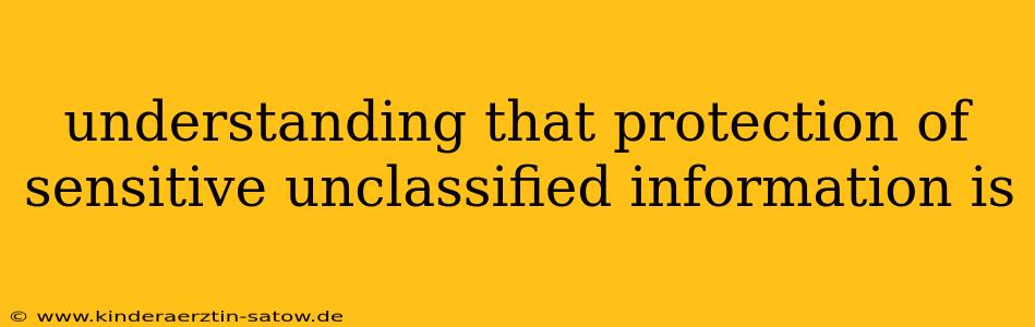 understanding that protection of sensitive unclassified information is