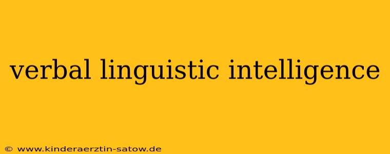 verbal linguistic intelligence