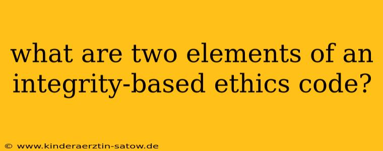 what are two elements of an integrity-based ethics code?