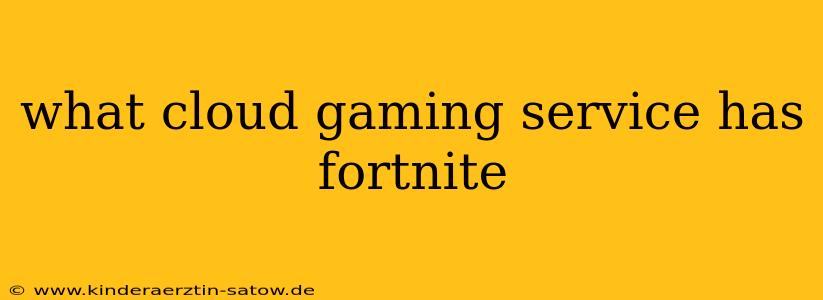 what cloud gaming service has fortnite