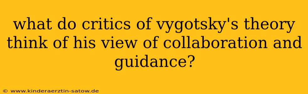 what do critics of vygotsky's theory think of his view of collaboration and guidance?