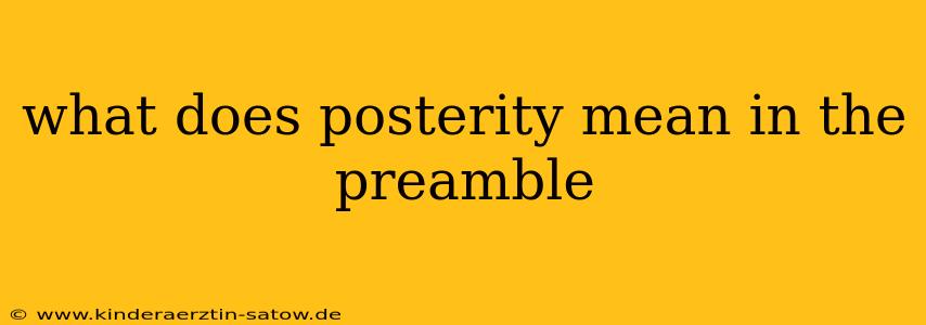 what does posterity mean in the preamble