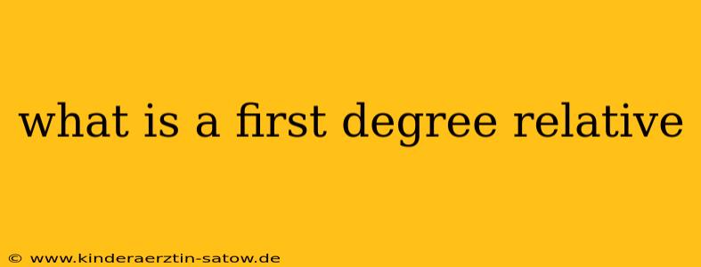what is a first degree relative