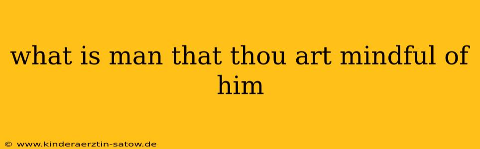 what is man that thou art mindful of him