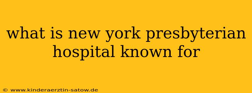 what is new york presbyterian hospital known for
