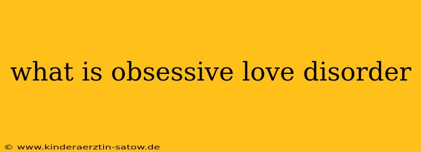 what is obsessive love disorder