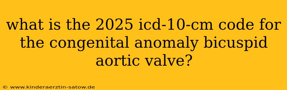 what is the 2025 icd-10-cm code for the congenital anomaly bicuspid aortic valve?