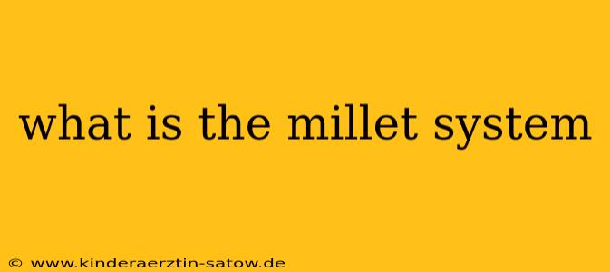 what is the millet system