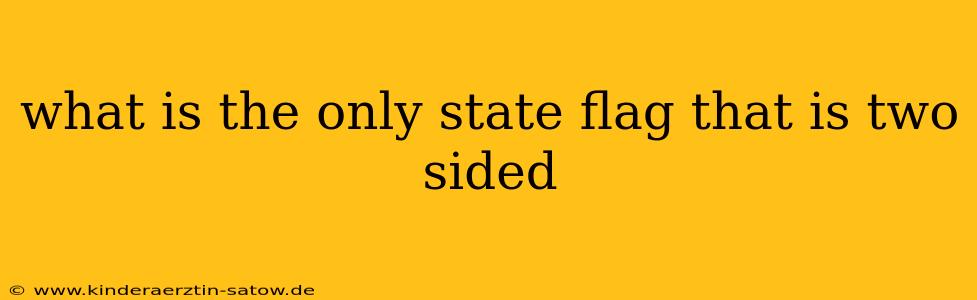 what is the only state flag that is two sided