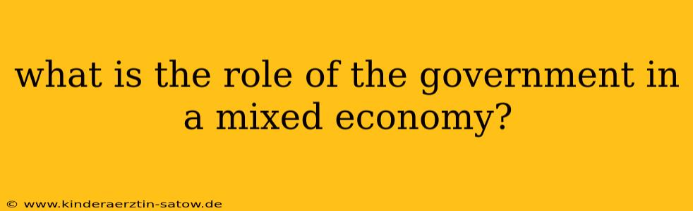 what is the role of the government in a mixed economy?
