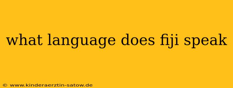 what language does fiji speak
