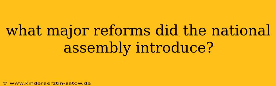 what major reforms did the national assembly introduce?