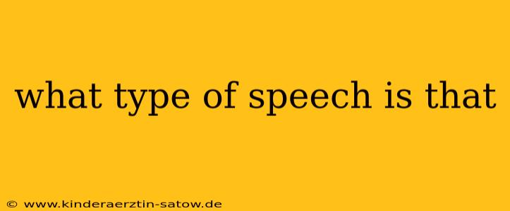 what type of speech is that