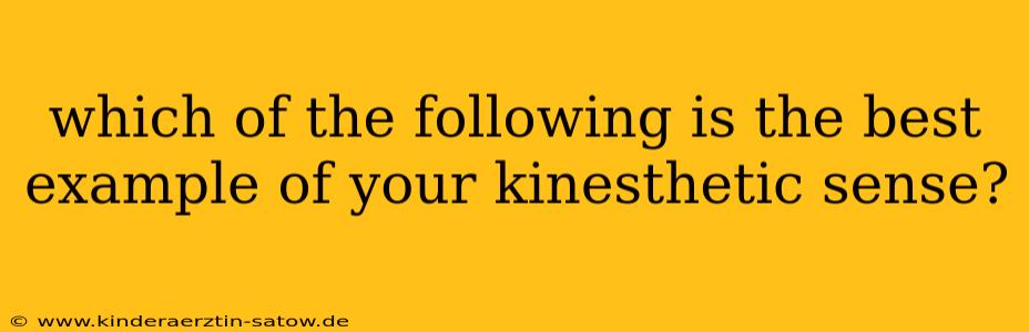which of the following is the best example of your kinesthetic sense?