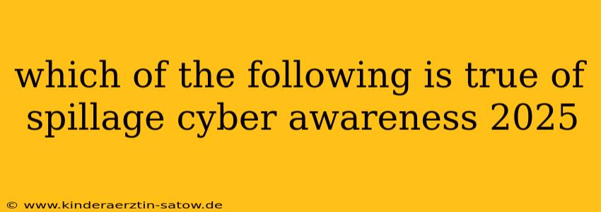 which of the following is true of spillage cyber awareness 2025