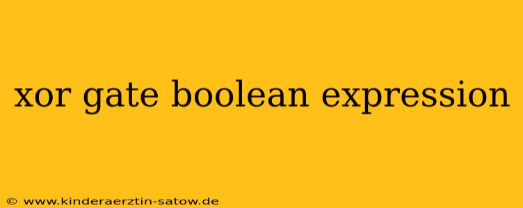 xor gate boolean expression